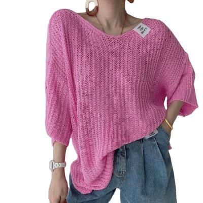 China Anti-wrinkle Women's Pullover Sweater Knitted Top Sweater Designs For Women Sweater for sale