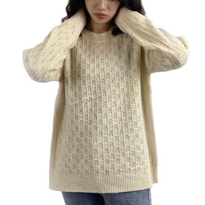 China 2022 Anti-wrinkle OEM custom crochet women sweater winter hollow out hand crochet knitwear crochet sweater sweater women for sale