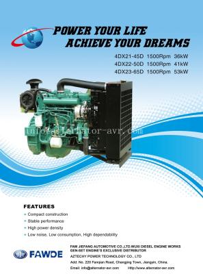 China 33KW-53KW 4DX Series of FAW Diesel Engine for sale