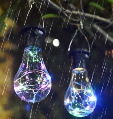 China Waterproof Solar Powered Garden LED Copper Wire String Bulb Lamp Moon Stars Atmosphere Hanging Light For Camping CE Certification for sale