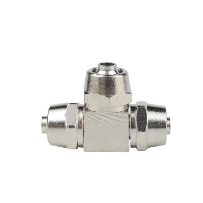 China Hotels Pneumatic Joint Tee All PE Copper Quick Coupling Pneumatic Interface for sale