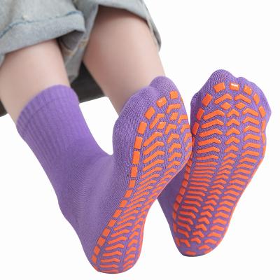 China QUICK DRY Custom Wholesale Trampoline Park Anti Slip Personalized Socks With Logo Handle Pilates Socks Kids Adult Motion Socks for sale