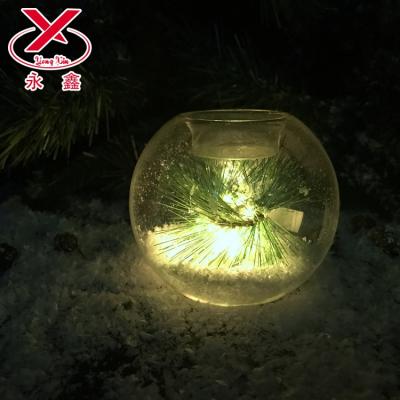 China Christmas Decoration Supplies Decorative LED Clear Christmas Glass Candle Holder Candle Jars for sale