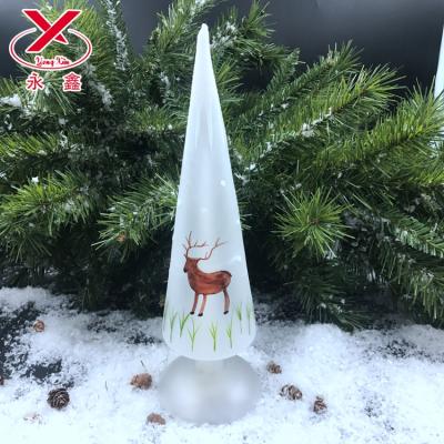 China Christmas Decoration Supplies White Christmas Lights Mini LED Glass Tree for sale