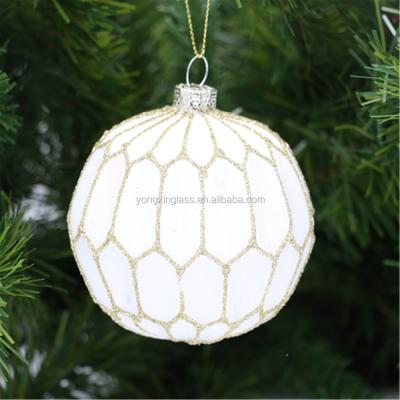 China China 2017 New Design Christmas Glass Hand Painted Ball For Christmas Tree Decorations for sale