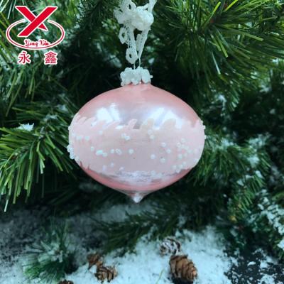 China Christamas Tree Decoration Rose Shapes Blown Glass Different Glass Christmas Ball for sale