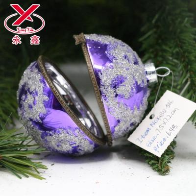 China Wholesale Christamas Tree Decoration Open Hanging Glass Balls Christmas Ornaments for sale