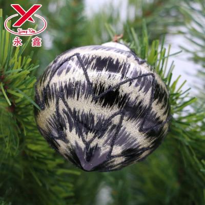 China Christamas Tree Decoration Hand Swollen Glass Ball Christmas Hanging Ornaments for sale