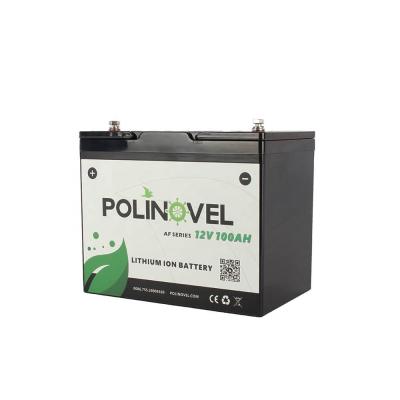 China Rv Polinovel 12 Volt 100 Ohm RV 12V 100Ah Deep Cycle Li Ion Lithium Battery Solar Rechargeable Batteries for sale