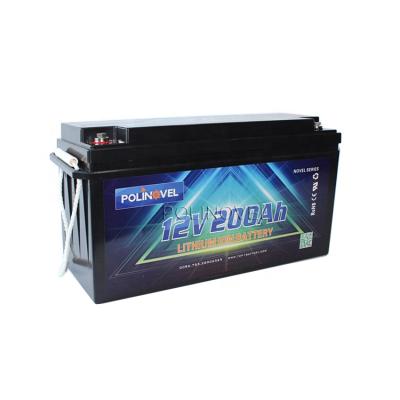 China Home Appliances Polinovel Leisure RV Solar Boat Lithium Battery Lifepo4 12V 200Ah With App Monitoring for sale