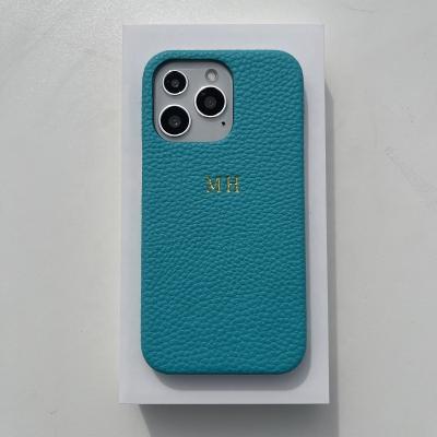 China Shockproof Pebble Leather Phone Case For iPhone 13 Pro Protective Phone Cover For iPhone 13 Pro Leather Case With Oil Painting Edge for sale