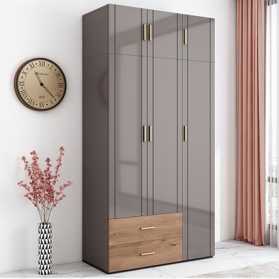 China Small Apartment Style Three-Door Two-Door Italian Two-Door Adjustable Modern Minimalist Adjustable Wardrobe Bedroom Top Cabinet (Other) for sale