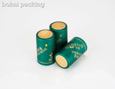 China heat sensitive golden top pvc green capsule China supplier factory manufacturer Aluminum Foil Shrink Cap for Wine Bottle for sale