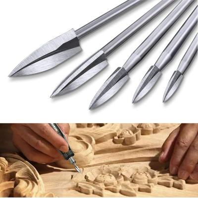 China Easy Wood Carving Tools 5 PCS Engraving Drill Accessories Bit Wood Crafts Grinding Woodworking Tool With 1/8 Shank Universal Fitmenf for sale