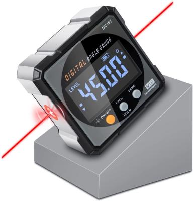 China Easy Digital Angle Finder With 4 Side Electronic Laser Angle Gauge Strong Magnetic Cube Inclinometer With Backlight for sale