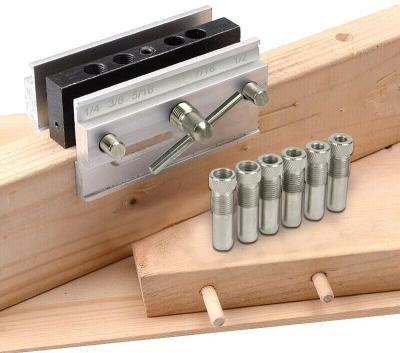 China Easy Self-Centering Jig Broaching Kit with 6 Drill Bushings Drill Guide Bushings Place Joints Woodworking Tools DIY Project for sale