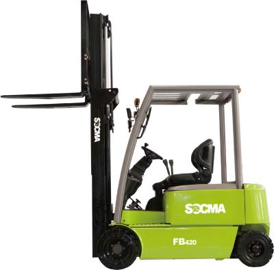 China Hotel Use Lithium Battery SOCMA 4 Ton Electric Forklift In Warehouse for sale