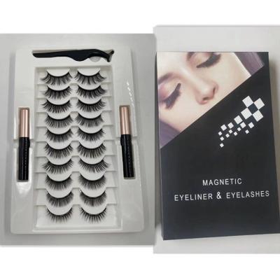 China Package 10 Pairs Cruelty Free 25 Mm Waterproof Customized Magnetic Eyelashes 3D Mink Magnetic Eyelash Suppliers for sale