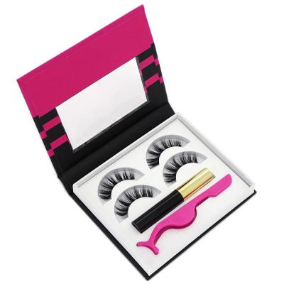 China Waterproof Eye Lash Packaging Boxes Custom Logo 25MM 3D Mink Magnetic Eyelashes for sale