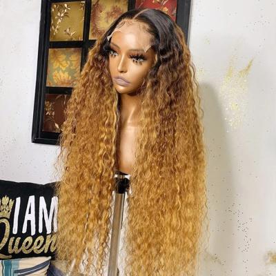 China Gorgeous Hidden Wave Highlight Wig Knots Curly Curly Hair Natural Looking Colored Malaysian Lace Front Wigs for sale