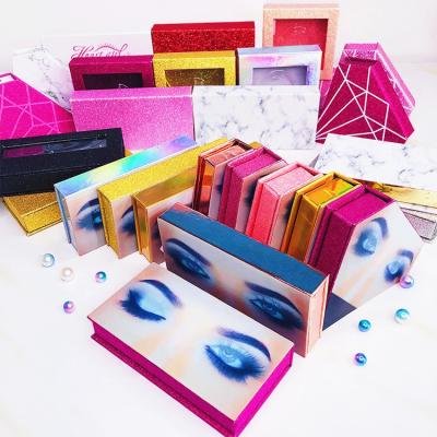 China New Fashion Natural Soft Eye Lashes 3D Mink Eyelash Boxes Packaging Box Private Label Sticker With Custom Eyelashes for sale