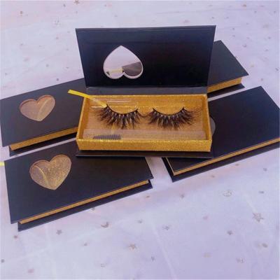 China Full Natural Soft Wholesale Strip Lashes Custom Box 3D Natural Packaging Seller Real Mink Eyelashes Private Label Eyelash Lashbox for sale