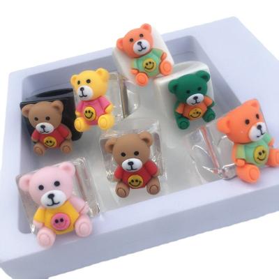 China 2021 CLASSIC Cute Gummy Bear Smile Bear Face Women Gift Creative Cartoon Acrylic Chained Cute Happy Gummy CLASSIC Fashionable Ring Custom DIY for sale