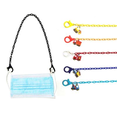 China Accessories Kids Children Masking Chains Lanyards Masking Truck Collar Holder Glass Necklace Holder Cute Acrylic Colorful Soft Lanyards for sale