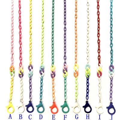 China Accessories Shape Lanyard Holder Chains Women Men Colorful Acrylic Anti-lost Accessories Wholesale Facemasks Necklace Chain Glass Holder Mgirlashe for sale