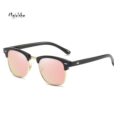 China Mgirlshe 2021Sunglasses Fashion Sun Glasses Fashion Sunglasses Polarized Case UV Light Square Sunglasses Men Women Men Protection Pink Lenses for sale