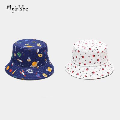 China Unisex Character Mgirlshe Sun Hats Cotton Beach Bucket Hat For Men Women Girls Outdoor Boonie Hat Summer Boy Packable Hats for sale