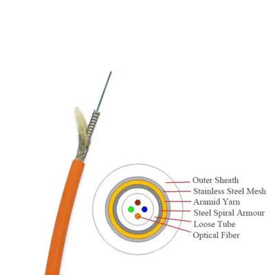 중국 4 코어 장갑 광섬유 케이블 실내 야외 GJSFXH 전술 광섬유 케이블 판매용