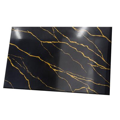 China Factory Wholesale Modern Black Quartz Stone Slabs Artificial Quartz Stone Countertops For Vanity Top Worktop Model 8008 for sale