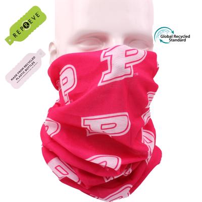 China Recycling / Custom Printing Multifunctional Seamless RPET Recycled Bandana Running / Hiking / Camping Tube Scarf Buffs 100% for sale