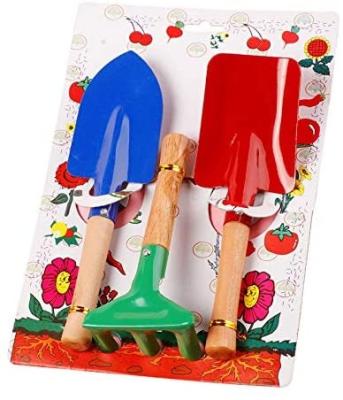 China MVM Garden 3 Pieces Kids Gardening Tool Kit, Toy Gardening Set l Made of Metal with Sturdy Wooden Handle for Beach Sandbox for sale