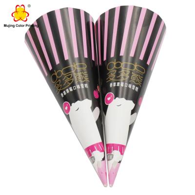 China Disposable Custom Aluminum Ice Cream Paper Cone Holders Packaging for sale