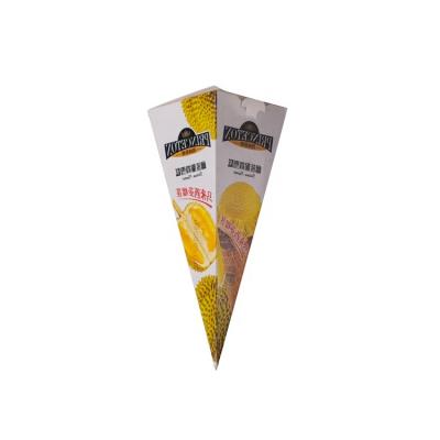 China Recyclable Special Pointed Food Packaging Triangle Ice Cream Paper Cone Boxes for sale