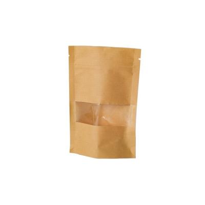 China Recyclable Food Kraft Paper Coffee Bags With Window for sale