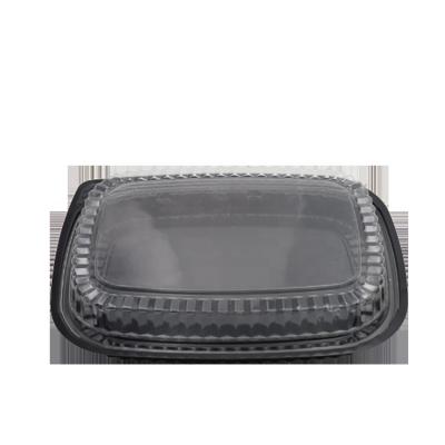 China Disposable Sushi Clamshell Box Black Environmental Protection Plastic Sushi Box for sale