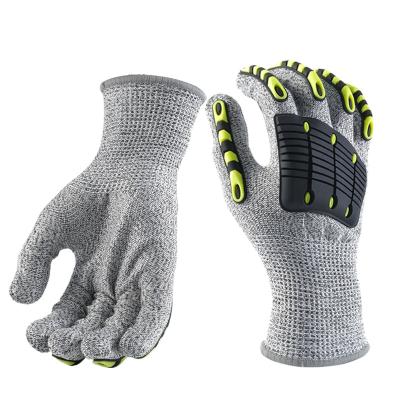 China Anti-cut cut resistant hppe anti-slip gloves cut level 5 safety work glove impact resistant ce en388 for sale