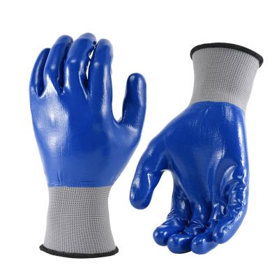 China Custom Shell Waterproof Oil Resistant Palm Red Nitrile Polyester 13G Polyester Automotive Coating and Inspection Gloves Safety Garden Work for sale