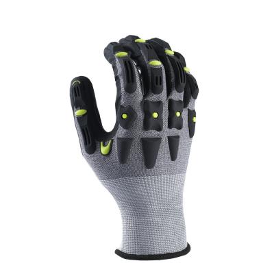 China High Impact Resistant Anti-Cut TPR Gloves Cut Heavy Duty Oilfield Safety Work Gloves Hppe Working Construction For Mechanics for sale