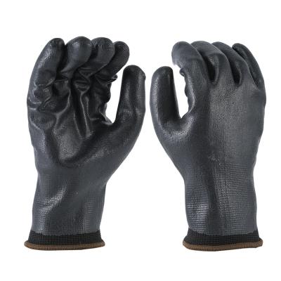 China Breathable 13g Polyester Nitrile Auto Mechanic Working Gloves Smooth Industrial Black Nitrile Coated Gloves for sale