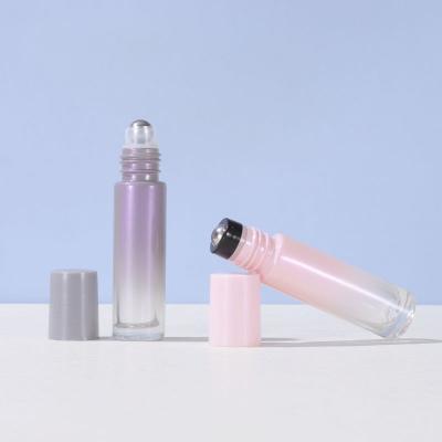 China From Manufacturer Directly 5ml 10ml Cylinder Roller Glass Cosmetic Progressive Recyclable Bottle With Roller for sale