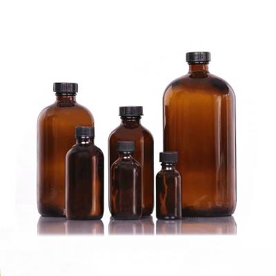 China Wholesale High Quality Clear 15ml/30ml/60ml/120ml/250ml/500ml/1000ml Boston Glass Amber Medicine Bottles With Screw Cap for sale