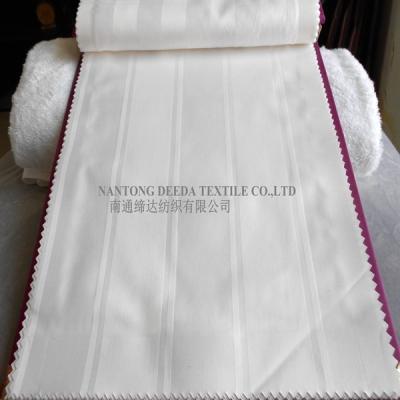 China Stripe Deeda Factory 300TC Cotton 100% Sateen Stripe Fabric For Hotel Bedding Set for sale