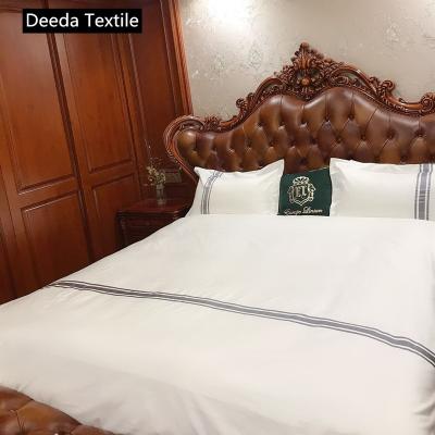 China Deeda Factory Quality 350TC Hotel Bedding Set Single Plain White Luxury for sale