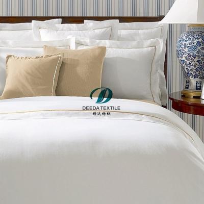 China Deeda Factory Single White 100% Cotton 330t Hotel Duvet Cover Set for sale