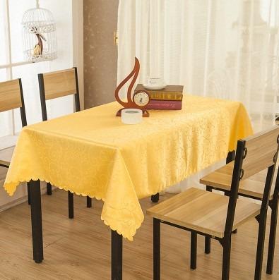 China Jacquard Deeda Factory Polyester Jacquard Rectangle Hotel Tablecloth for sale