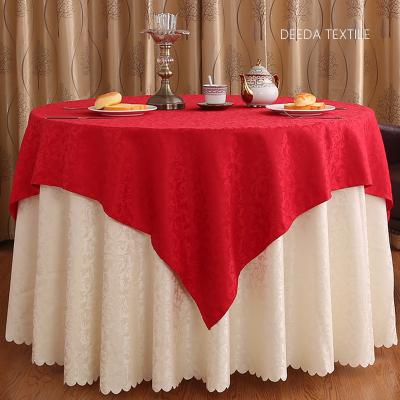 China Jacquard Deeda Textile Polyester Jacquard Double Layer Tablecloth For Hotels Restaurant for sale